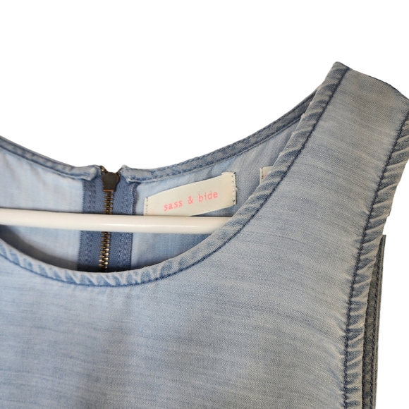 Sass & Bide top sleeveless blue denim size 10/12 - Picture 5 of 8